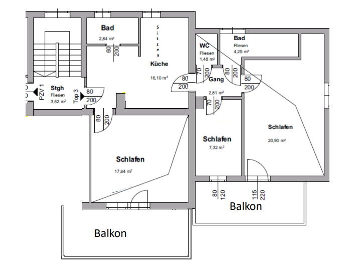 Appartement Grafenberg 1 - Grundriss