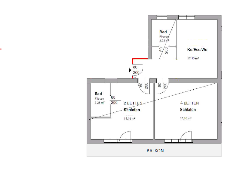 Appartement Edelweiß 1 - Grundriss