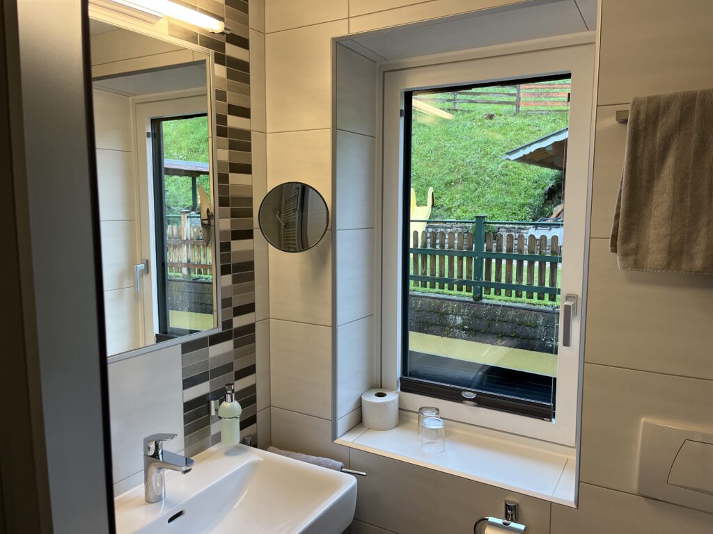 Appartement Grafenberg 1 - großes neues Bad mit Dusche und Fenster