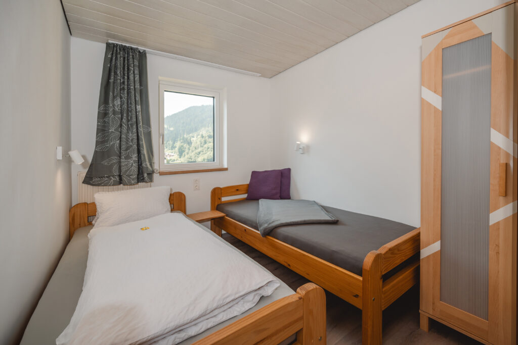 Appartement Grafenberg 1 - Schlafraum 3 mit 2 Einzelbetten und Falt TV